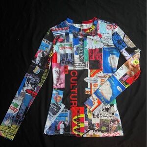 Vintage Long sleeve Newspaper Top💙